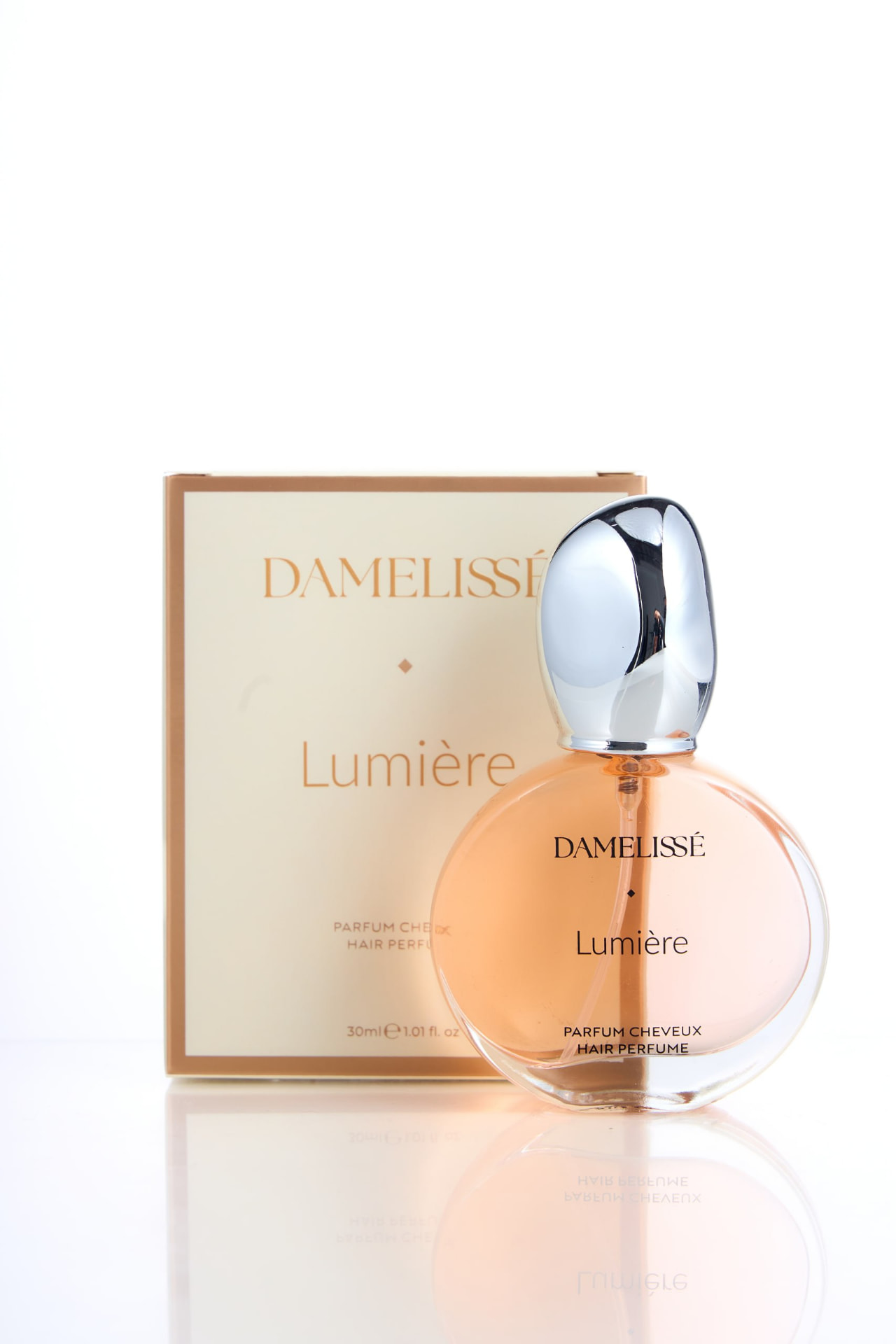 Botol DAMELISSÉ Lumière Hair Perfume 30ml bersama kotak pembungkusan asli
